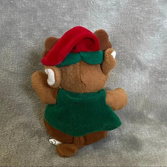 Commonwealth 8” Reindeer Elf Santa Helper Brown Green Plush Stuffed Animal Toy - Picture 4 of 7